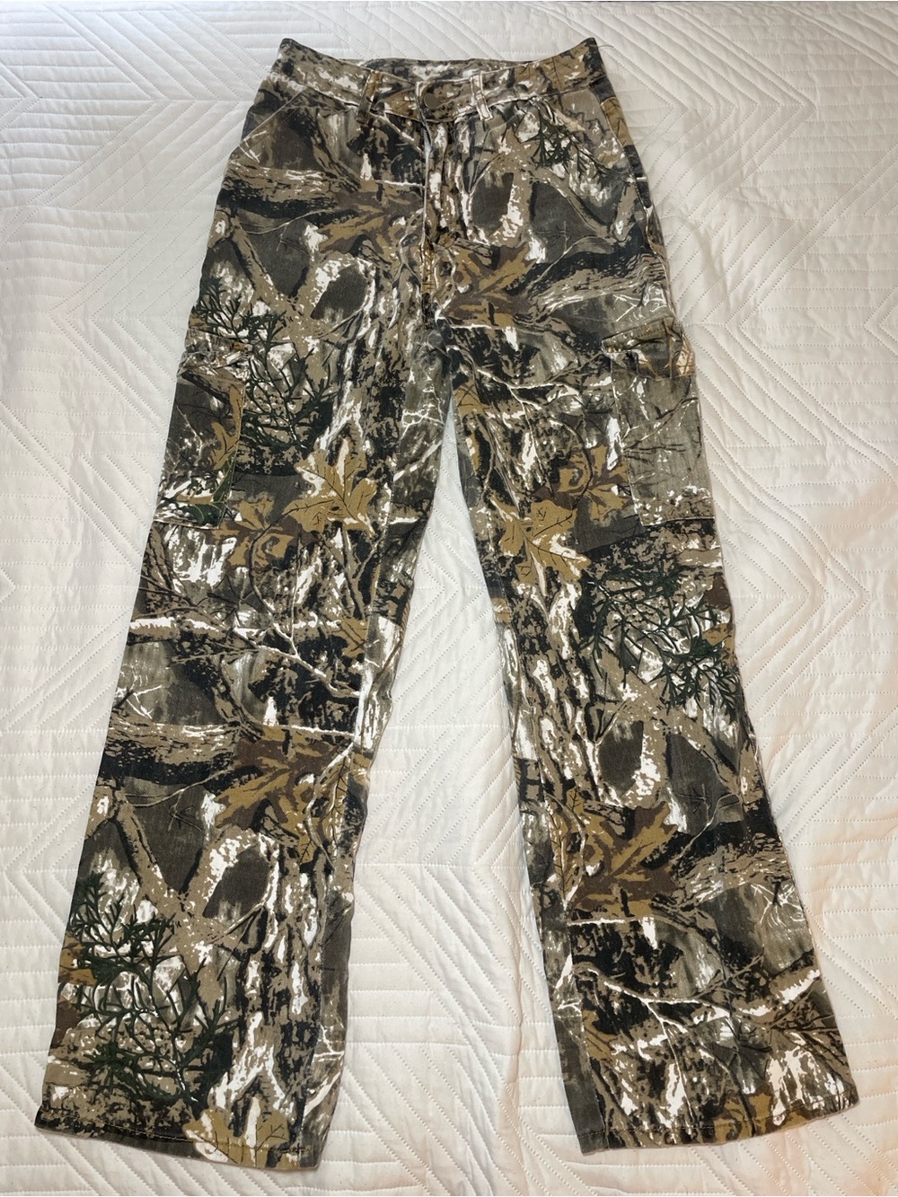 Camouflage High Waisted Cargo Pants - Brown/Green